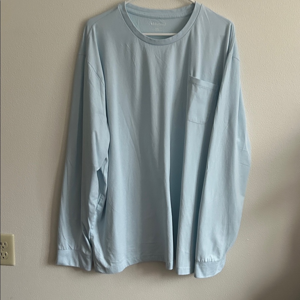 Saddlebred Light Blue Long Sleeve Pullover XXL Tee Casual Jersey Shirt